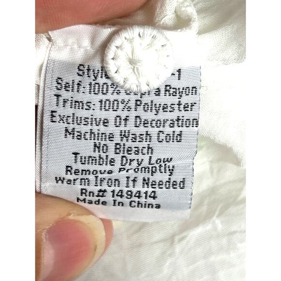 Johnny Was Women’s XS Harlow White Embroidered Sheer Tunic Blouse Top designer - Picture 7 of 10